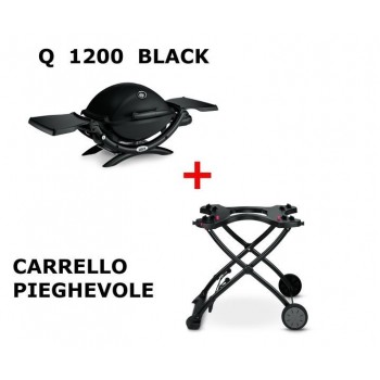 WEBER Q 1200 BLACK + CARRELLO PIEGHEVOLE PER WEBER "Q" SERIE 1000 E 2000