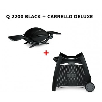WEBER 2200 BLACK + CARRELLO DELUXE PER WEBER "Q" SERIE 2000